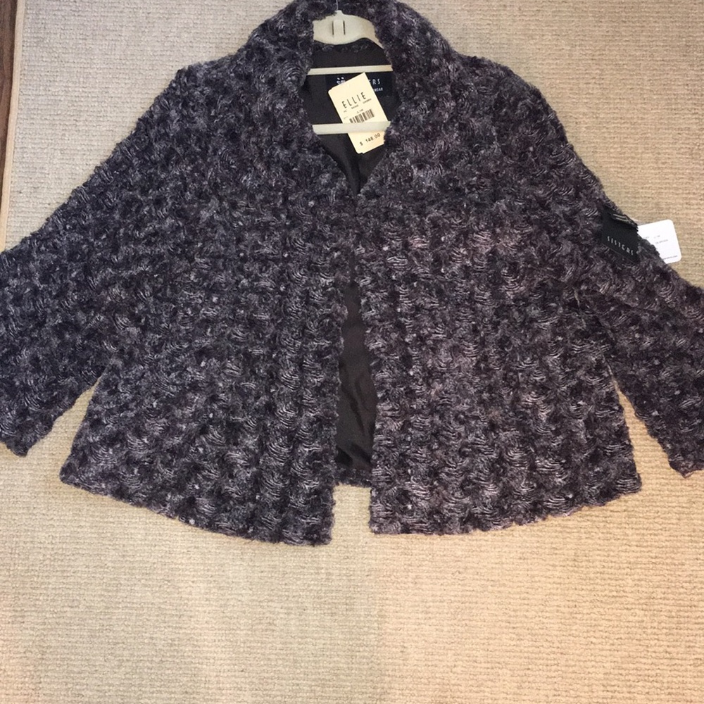 Sisters Faux Fur Topper Jacket in Dark Brown